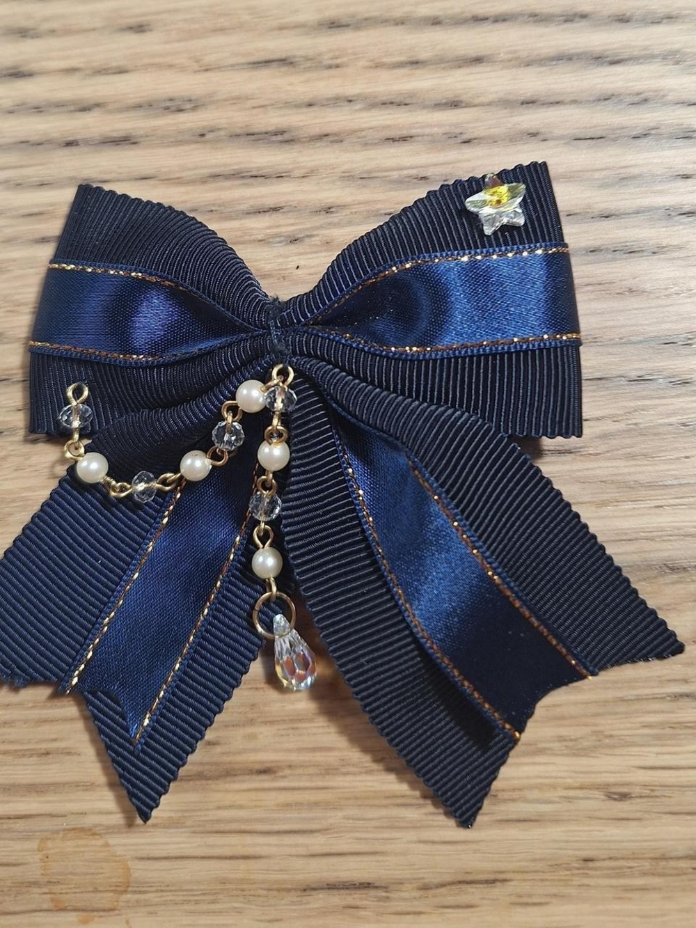 Innocent World Navy Double-Layer Hair Bow Clip | Classic Lolita 🎀